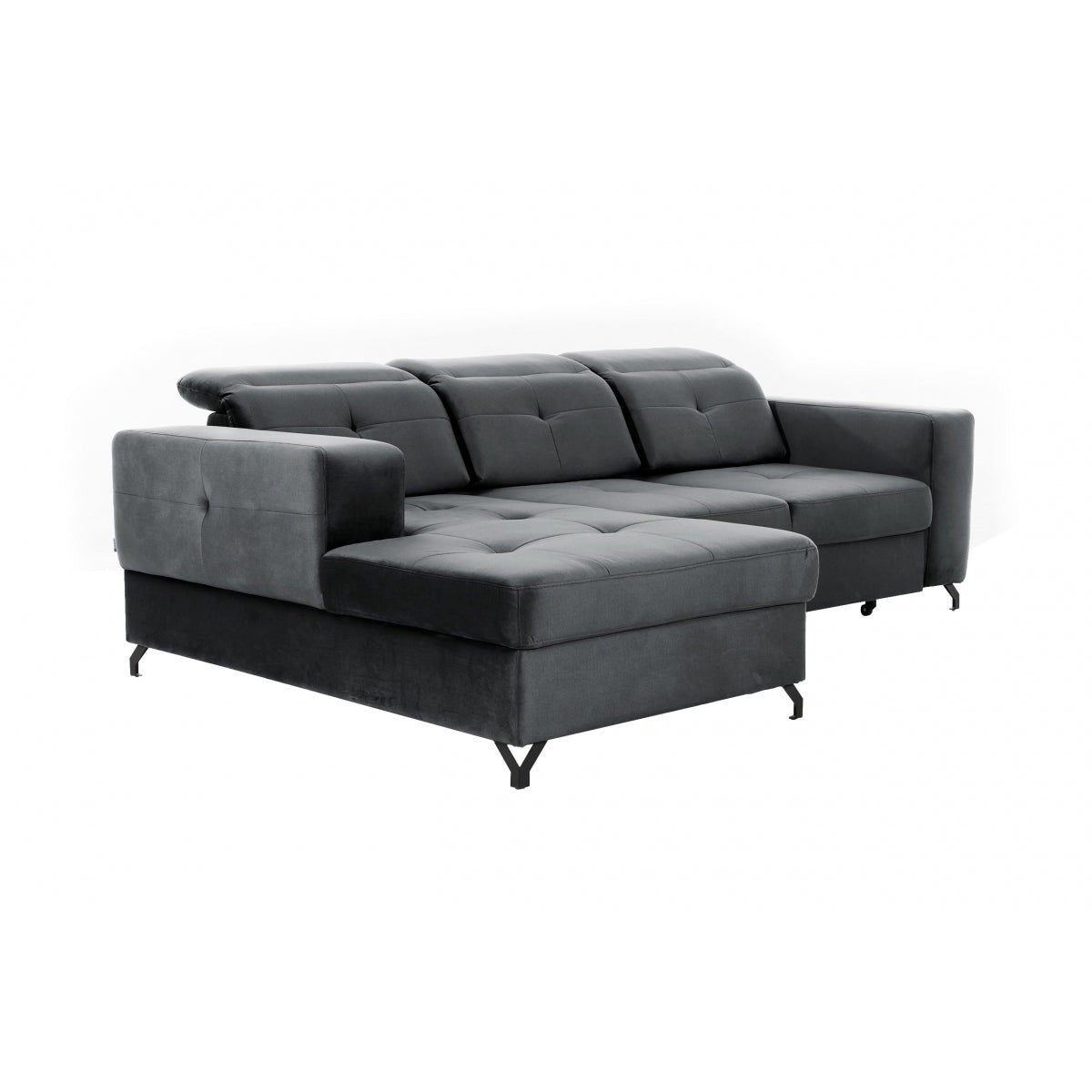 Dīvāns Belly M kreisais stūris 266/88-107/174 cm grafīts pelēks - N1 Home