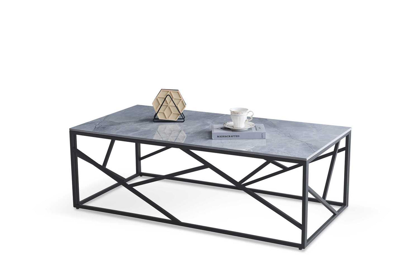 Kafijas galdiņš UR 120/60/45 cm pelēks marmors - N1 Home