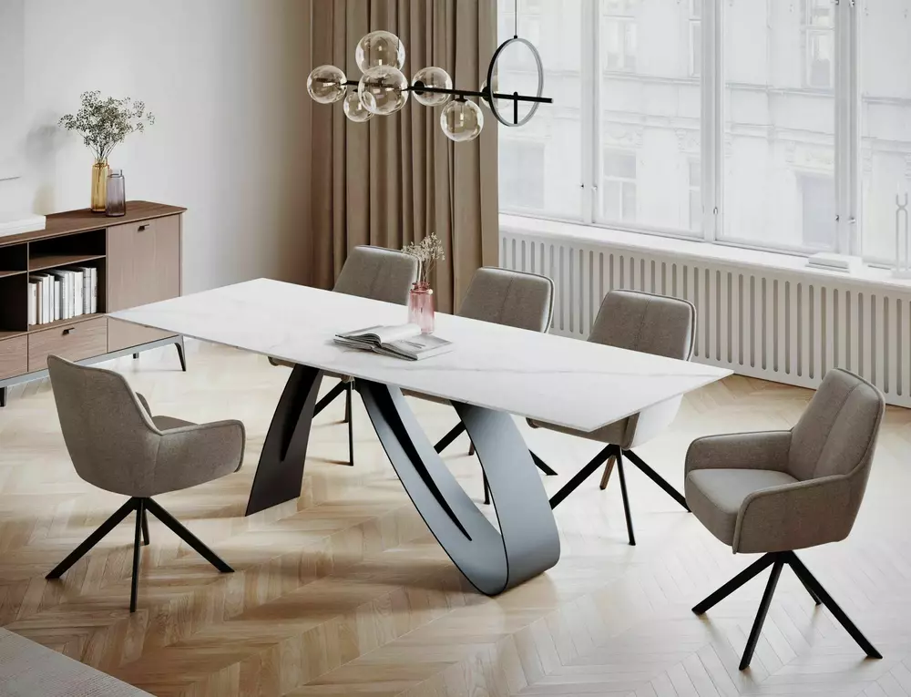 Galds KOSTO 76/90/160(240) cm pelēks - N1 Home