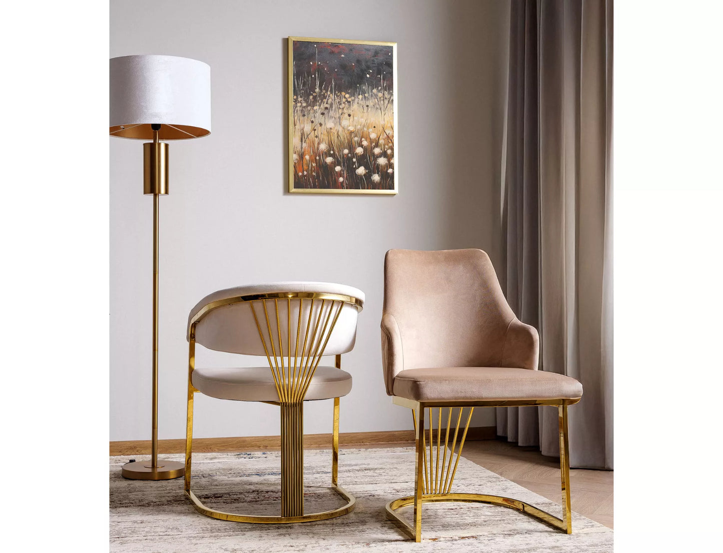 Krēsls Crons 77/57/46 cm bēšs/zelts - N1 Home