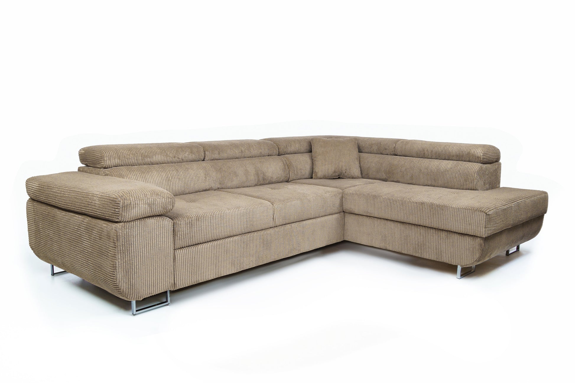 Dīvāns TOKYO velurs labais stūris 277/76-98/201 cm bēšs - N1 Home