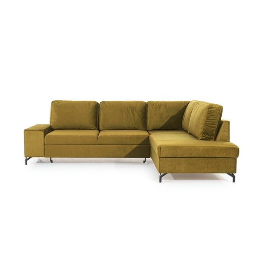 Dīvāns LORY L labais stūris 294/94/215 cm zelts - N1 Home