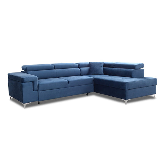 Dīvāns EGO L  labais stūris 274/76-98/202 cm zils - N1 Home