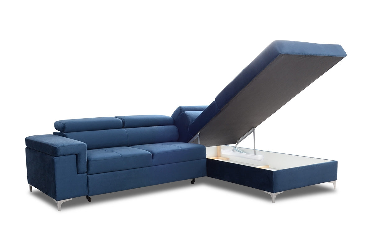 Dīvāns EGO L  labais stūris 274/76-98/202 cm zils - N1 Home