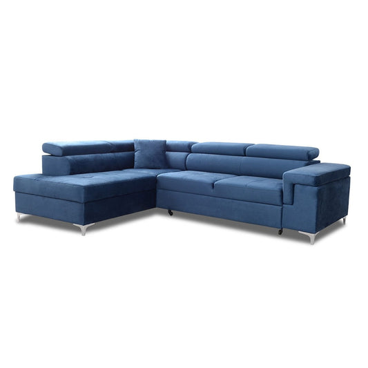 Dīvāns EGO L  kreisais stūris 274/76-98/202 cm zils - N1 Home