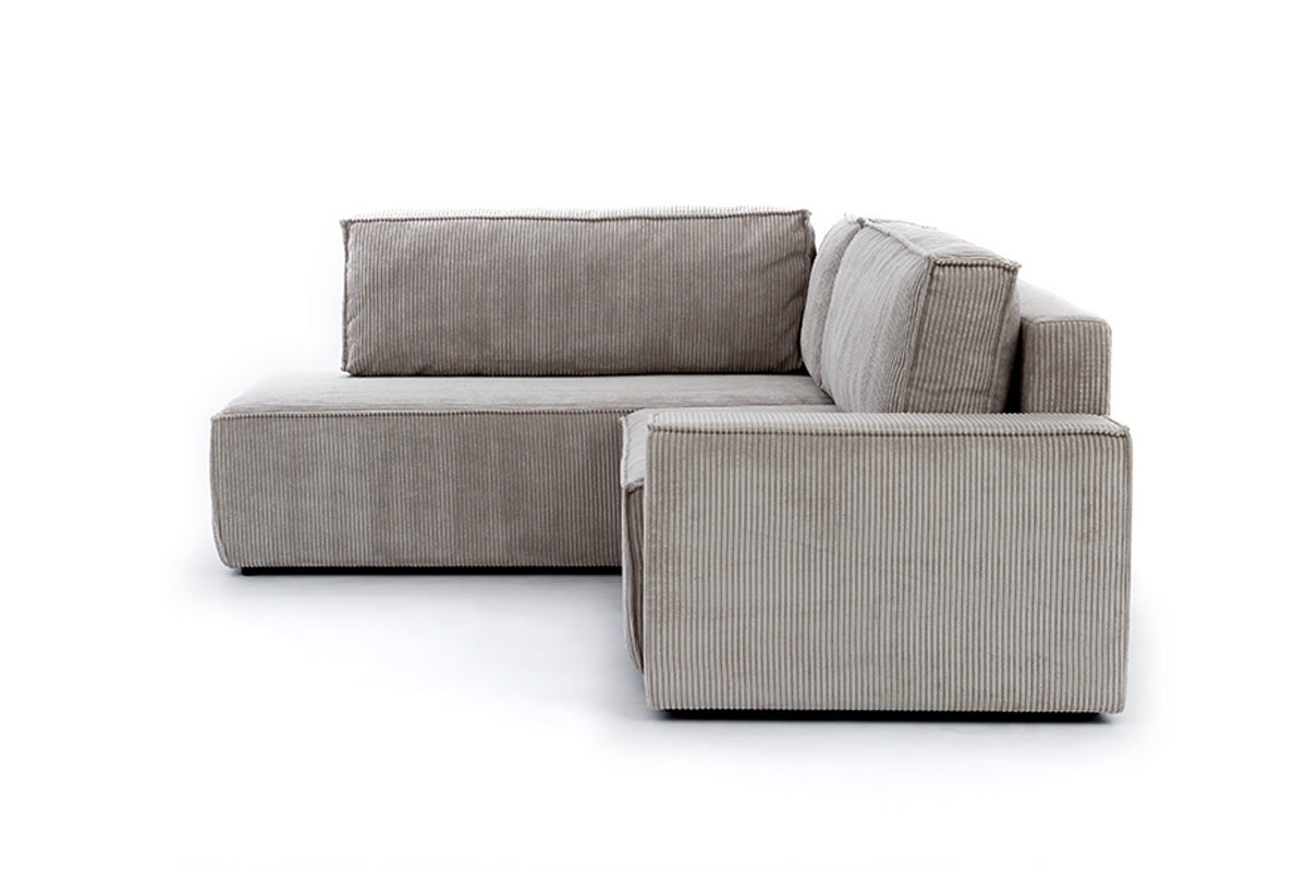 Dīvāns FIBI L kreisais stūris 254/90-77/203cm pelēks - N1 Home