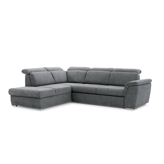 Dīvāns MILO L II kreisais stūris 267/82-103/212 cm pelēks - N1 Home