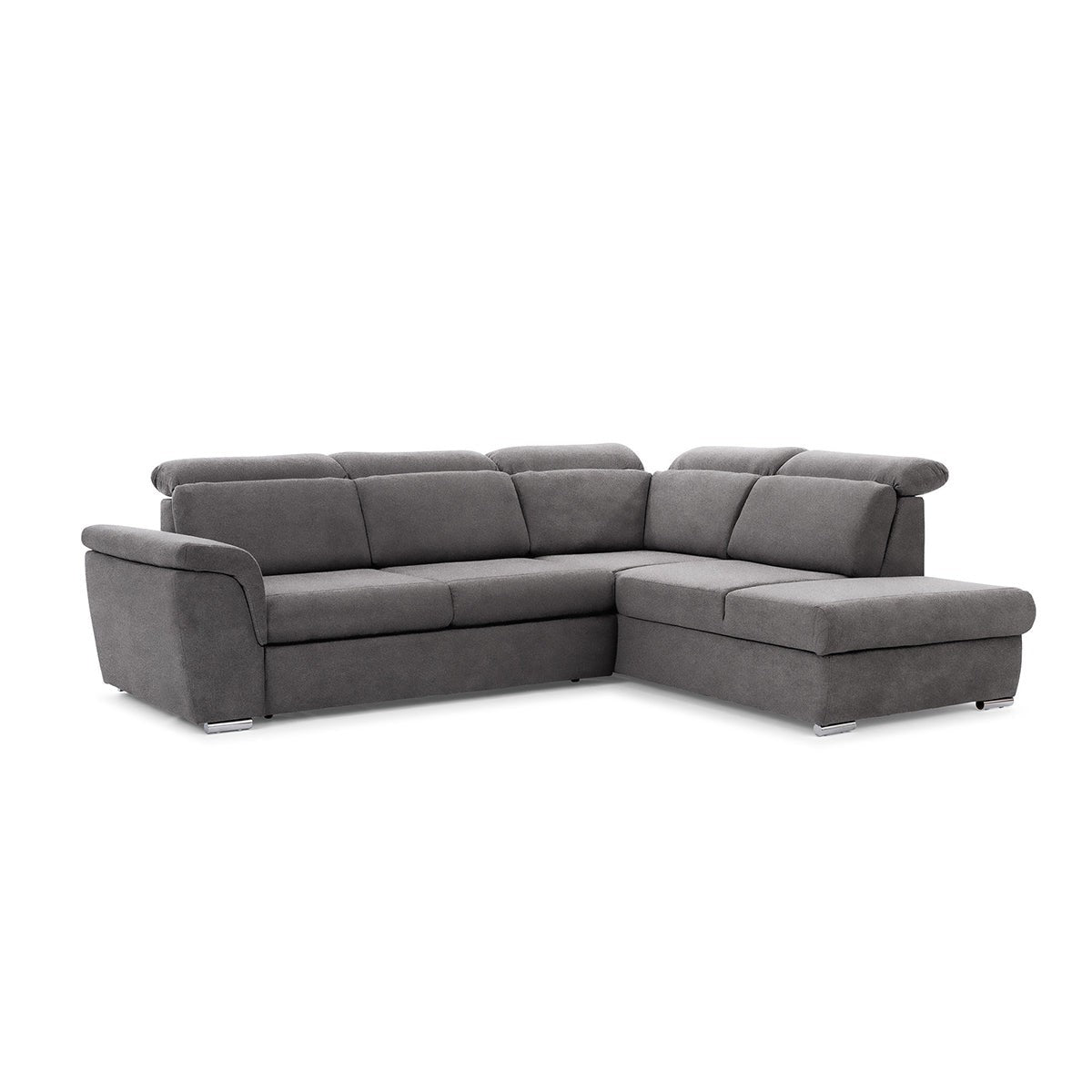 Dīvāns MILO L II labais stūris 267/82-103/212 cm tumši pelēks - N1 Home