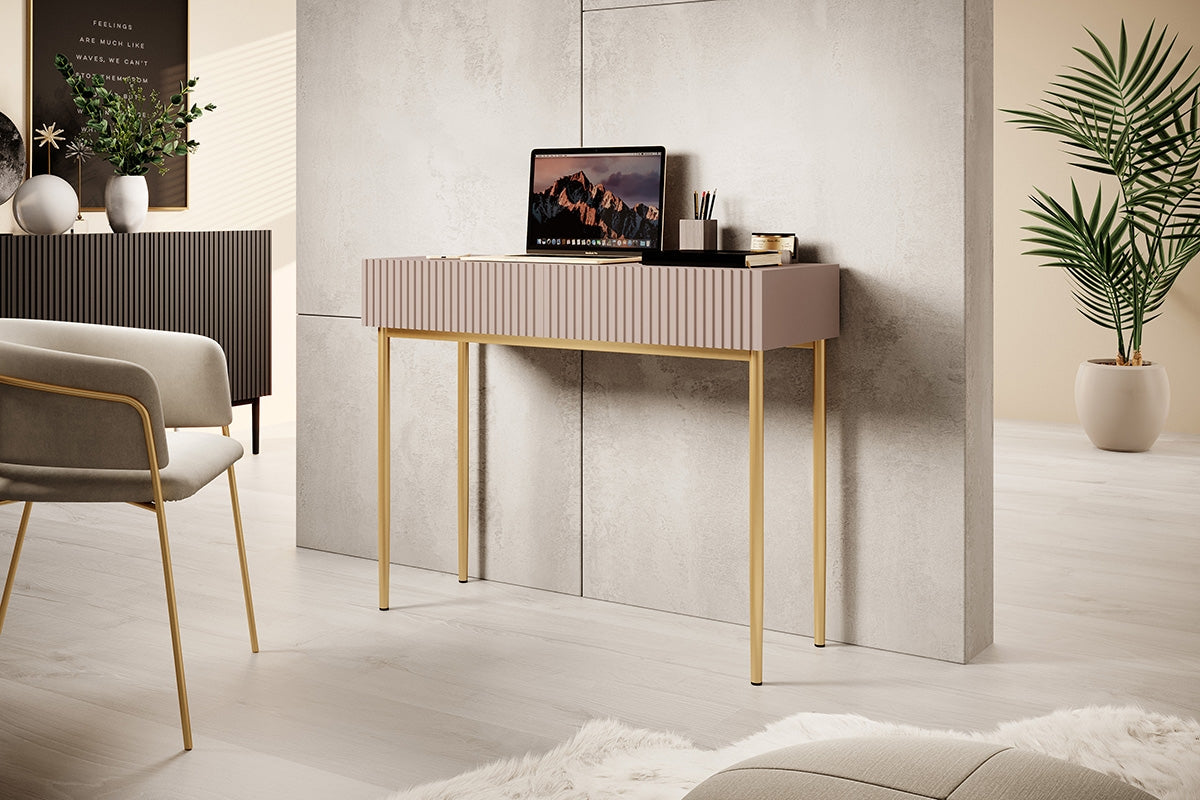 AUSTIN rakstāmgalds/konsole 100/82/41 antik rozā/zelta kājas - N1 Home