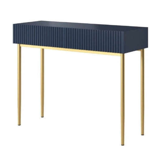 AUSTIN rakstāmgalds/konsole 100/82/41 zils/zelta kājas - N1 Home