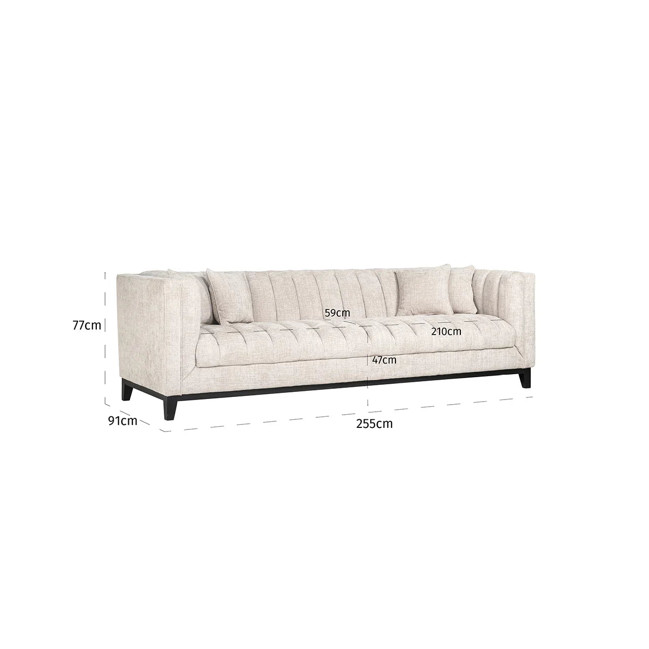 Диван Beauchamp Richmond Interiors 77/255/91 см бежевый