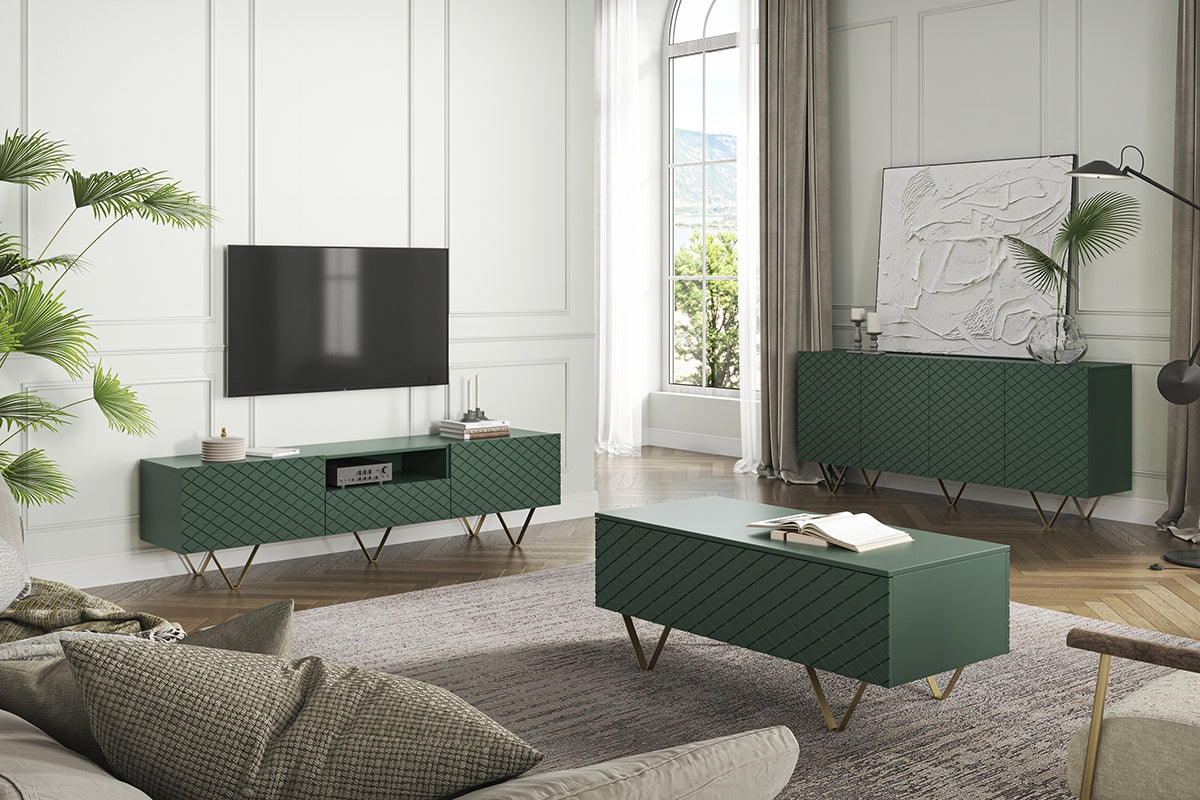 Kafijas galdiņš LUKKA 120/48/55 zelts/olives - N1 Home