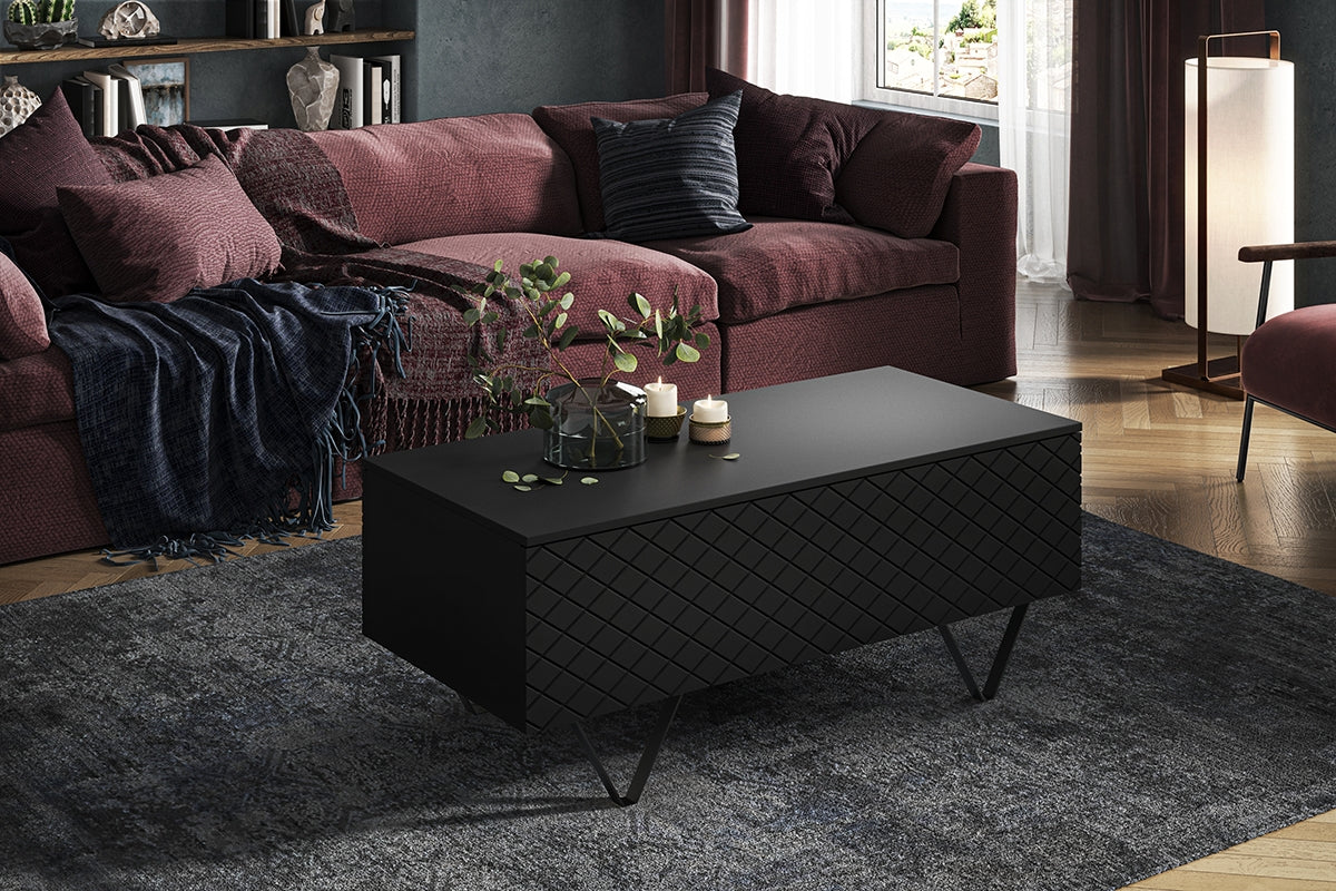 Kafijas galdiņš LUKKA 120/48/55 melns/melns - N1 Home