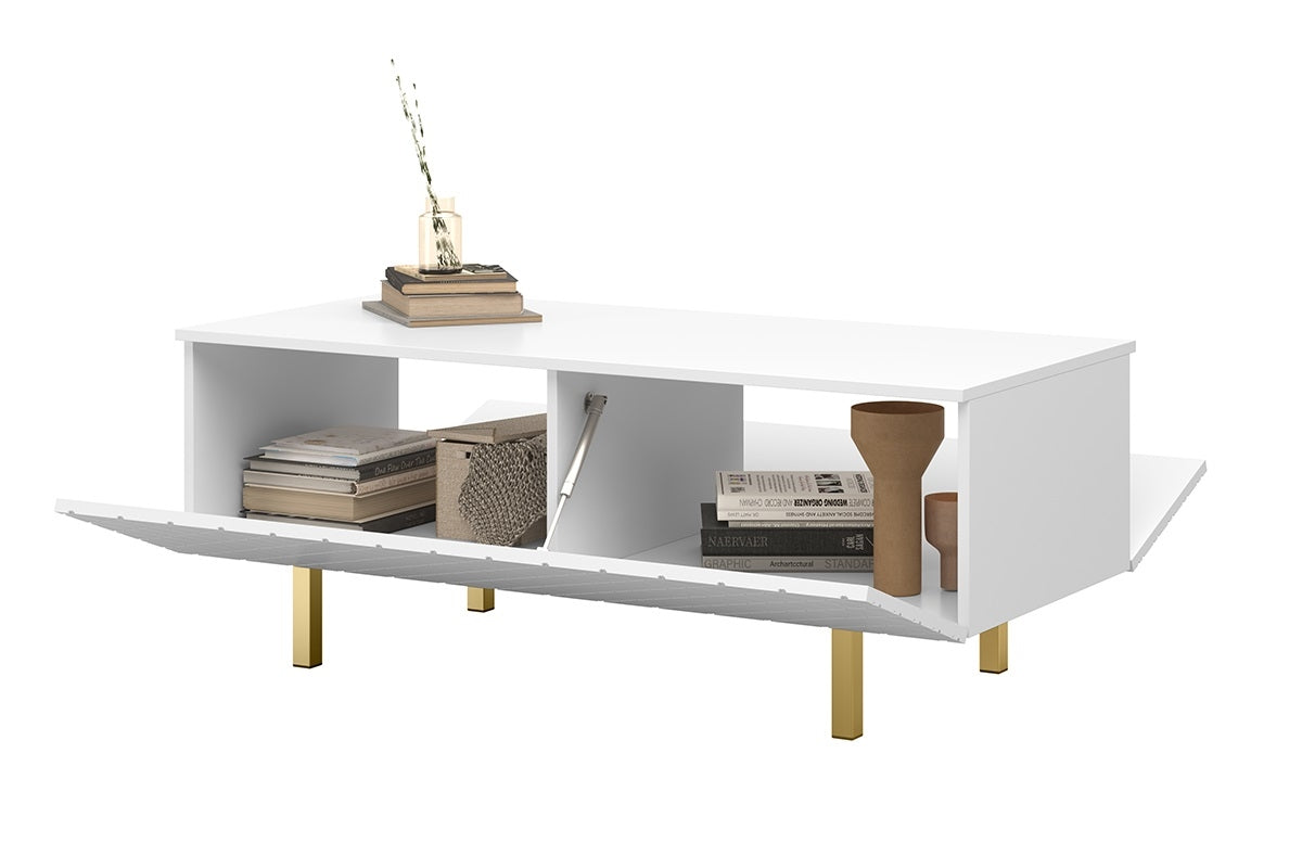 Kafijas galdiņš LUKKAII 120/46/55 zelts/balts - N1 Home