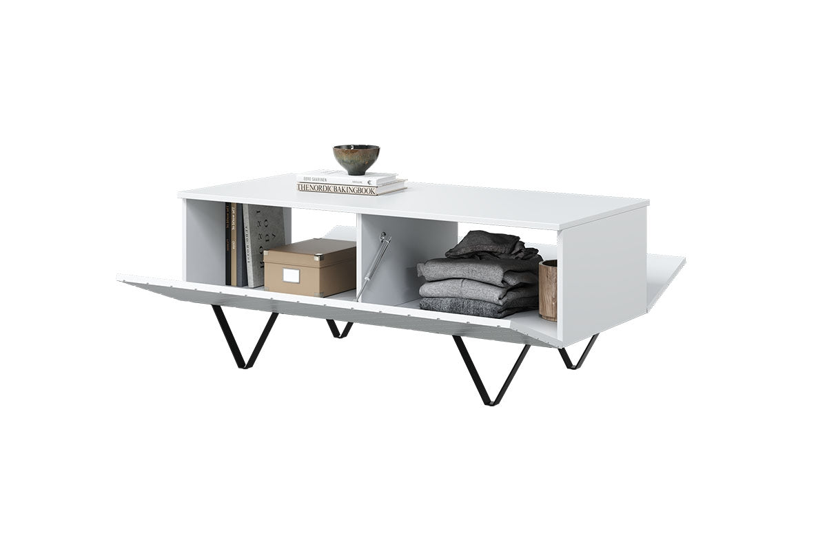 Kafijas galdiņš LUKKA 120/48/55 melns balts - N1 Home
