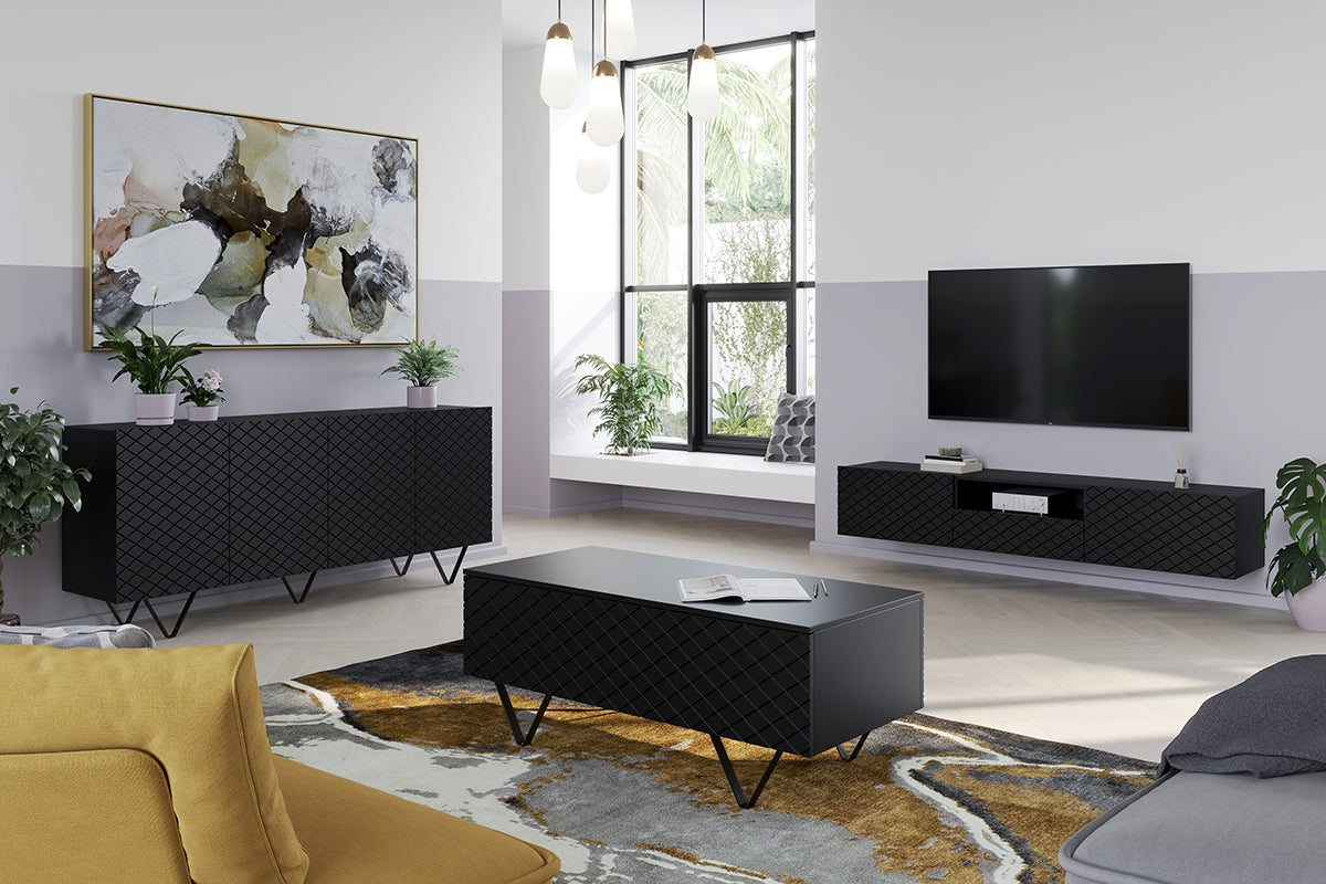 Kafijas galdiņš LUKKA 120/48/55 melns/melns - N1 Home