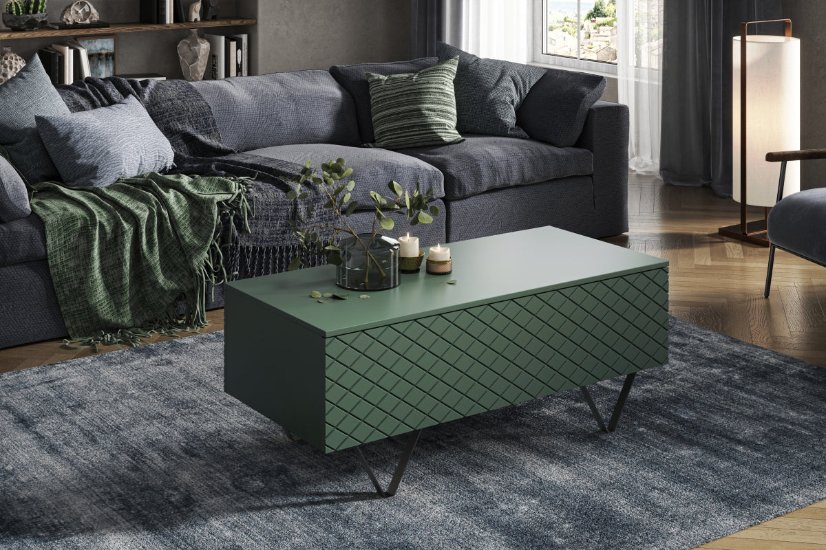 Kafijas galdiņš LUKKA 120/48/55 melns/olives - N1 Home