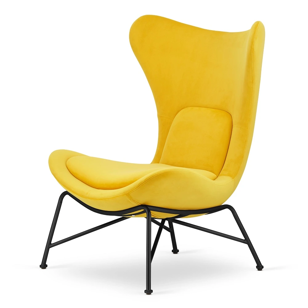 Krēsls Dot Design Varde samta  78x98x43 cm dzelts - N1 Home