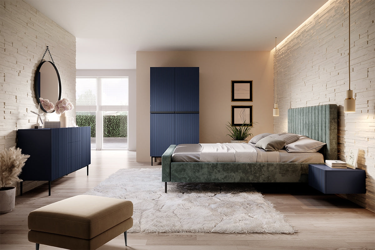 Skapis AUSTIN ar atvilktņas melns 100/220/62 zils - N1 Home