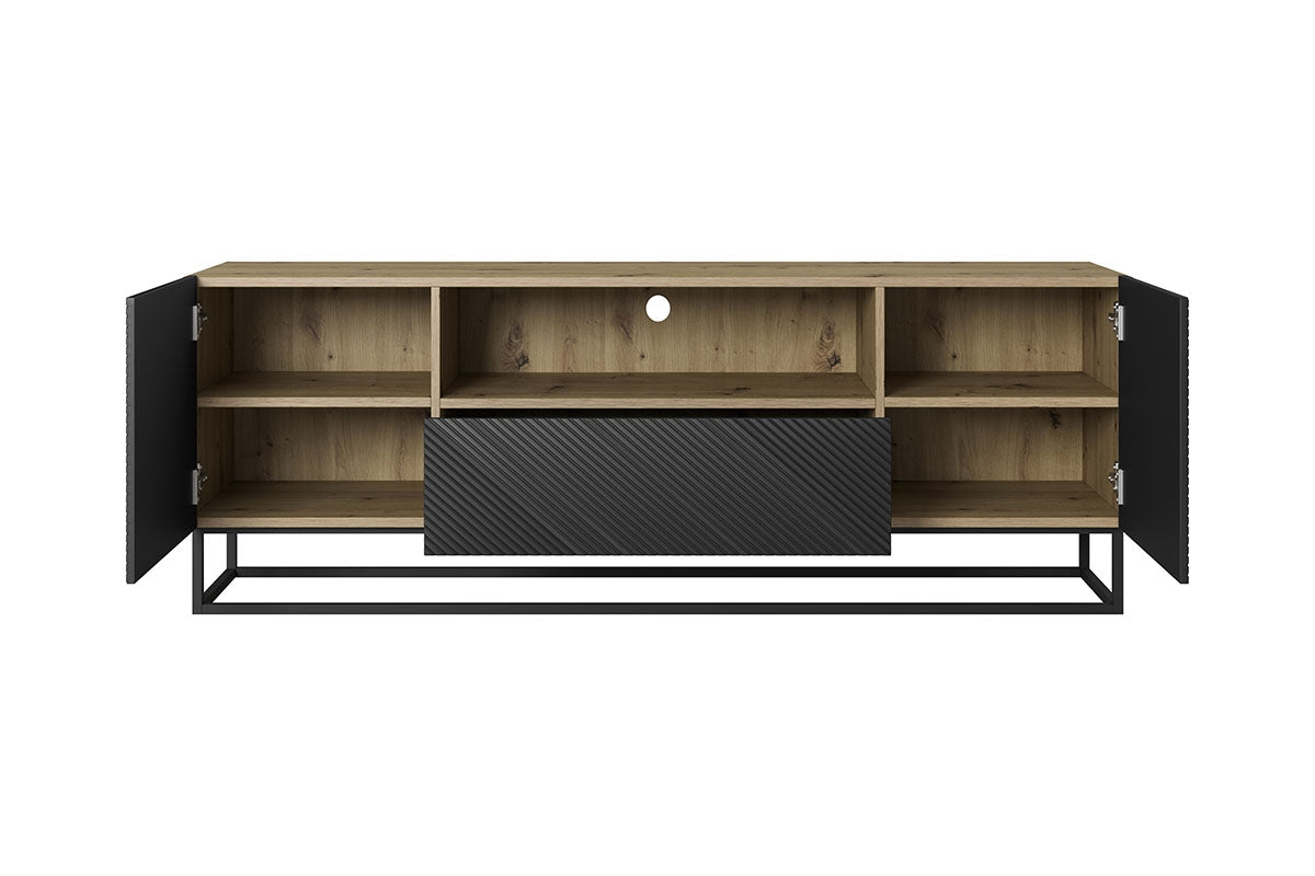 OSLO RTV kumode uz metāla kājām 167/60/40 melns/dabīgs - N1 Home