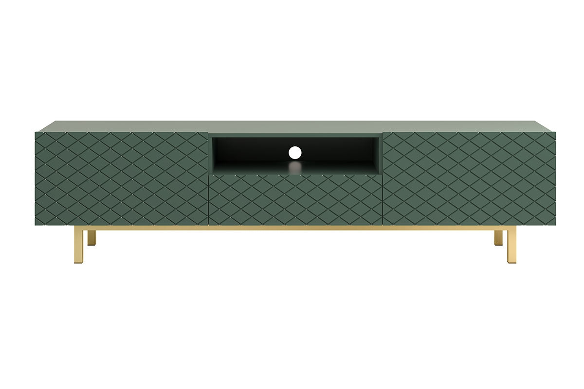 LUKKA II RTV kumode 190/49/42  zelta kājas/olives - N1 Home