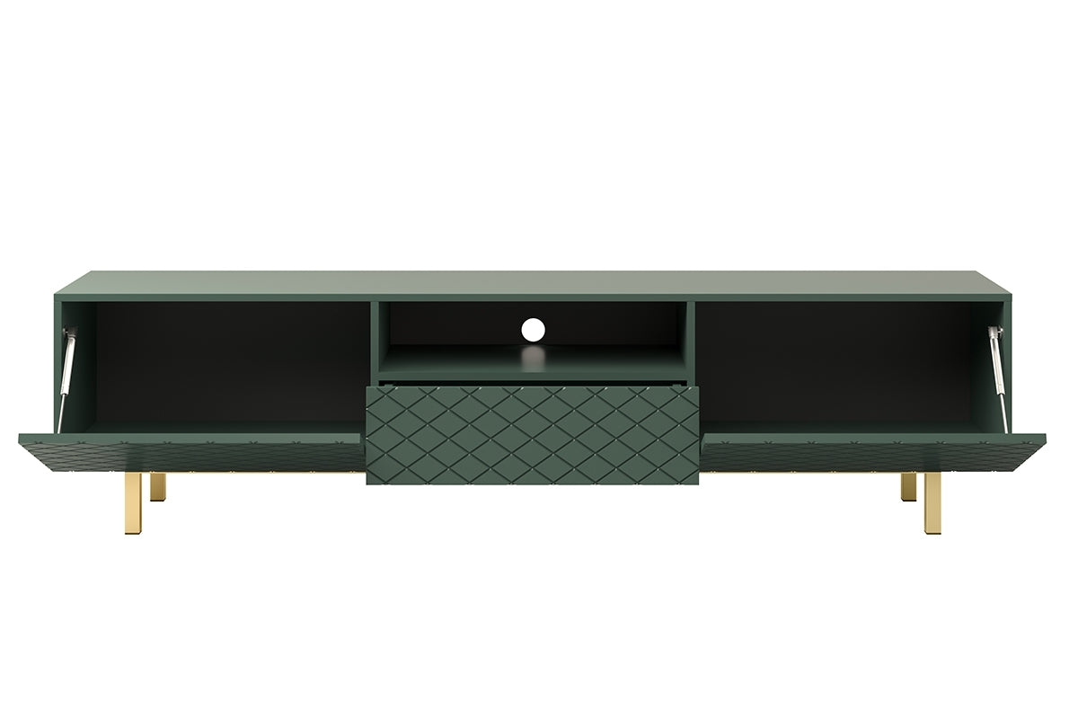 LUKKA II RTV kumode 190/49/42  zelta kājas/olives - N1 Home