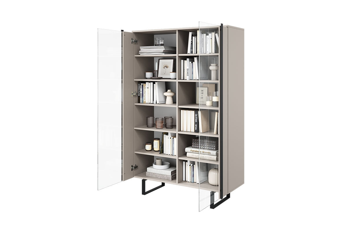 Vitrīnas skapis VECA 120/187/45 melns/ kašmirs - N1 Home