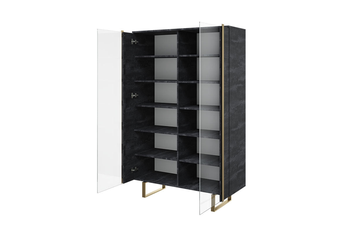 Vitrīnas skapis VECA 120/187/45 zelts/ ogļu - N1 Home