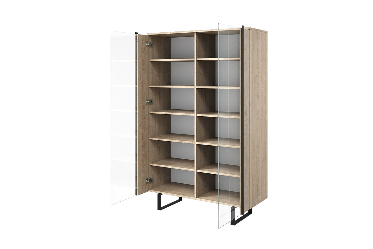 Vitrīnas skapis VECA 120/187/45 melns/ dabīgs - N1 Home