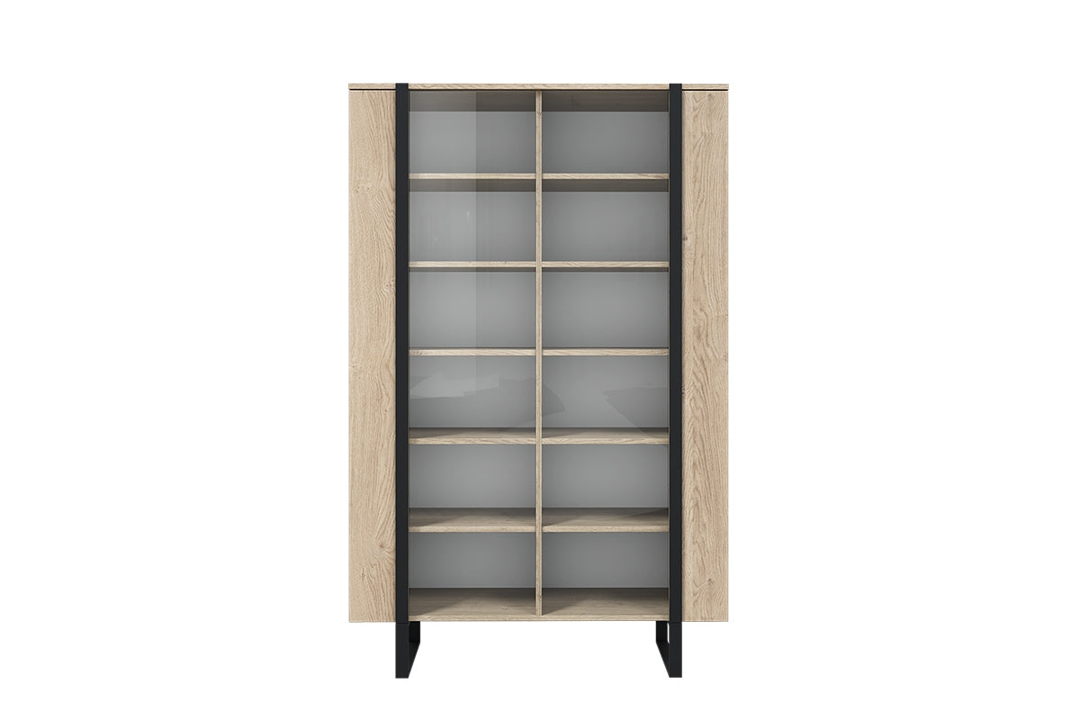 Vitrīnas skapis VECA 120/187/45 melns/ dabīgs - N1 Home
