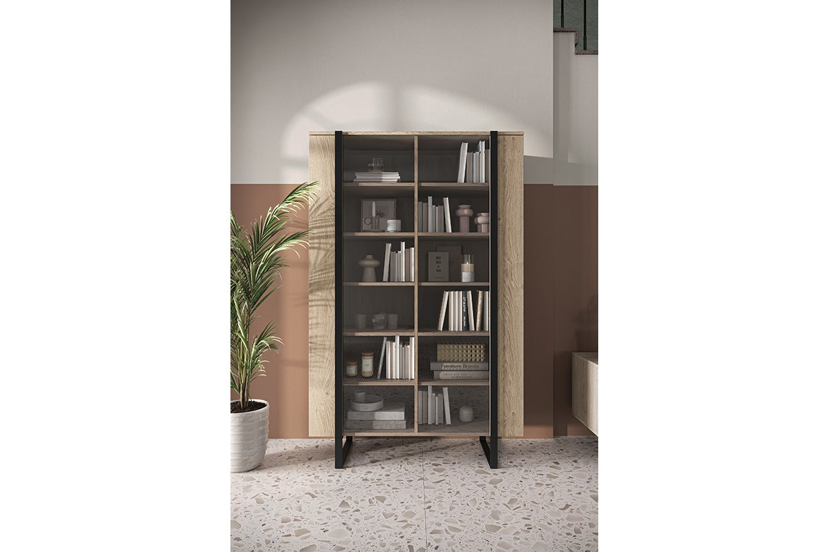Vitrīnas skapis VECA 120/187/45 melns/ dabīgs - N1 Home