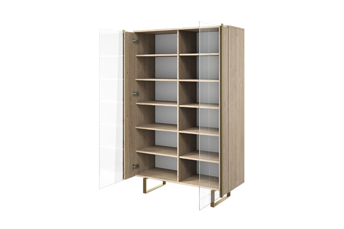 Vitrīnas skapis VECA 120/187/45 zelts/ dabīgs - N1 Home