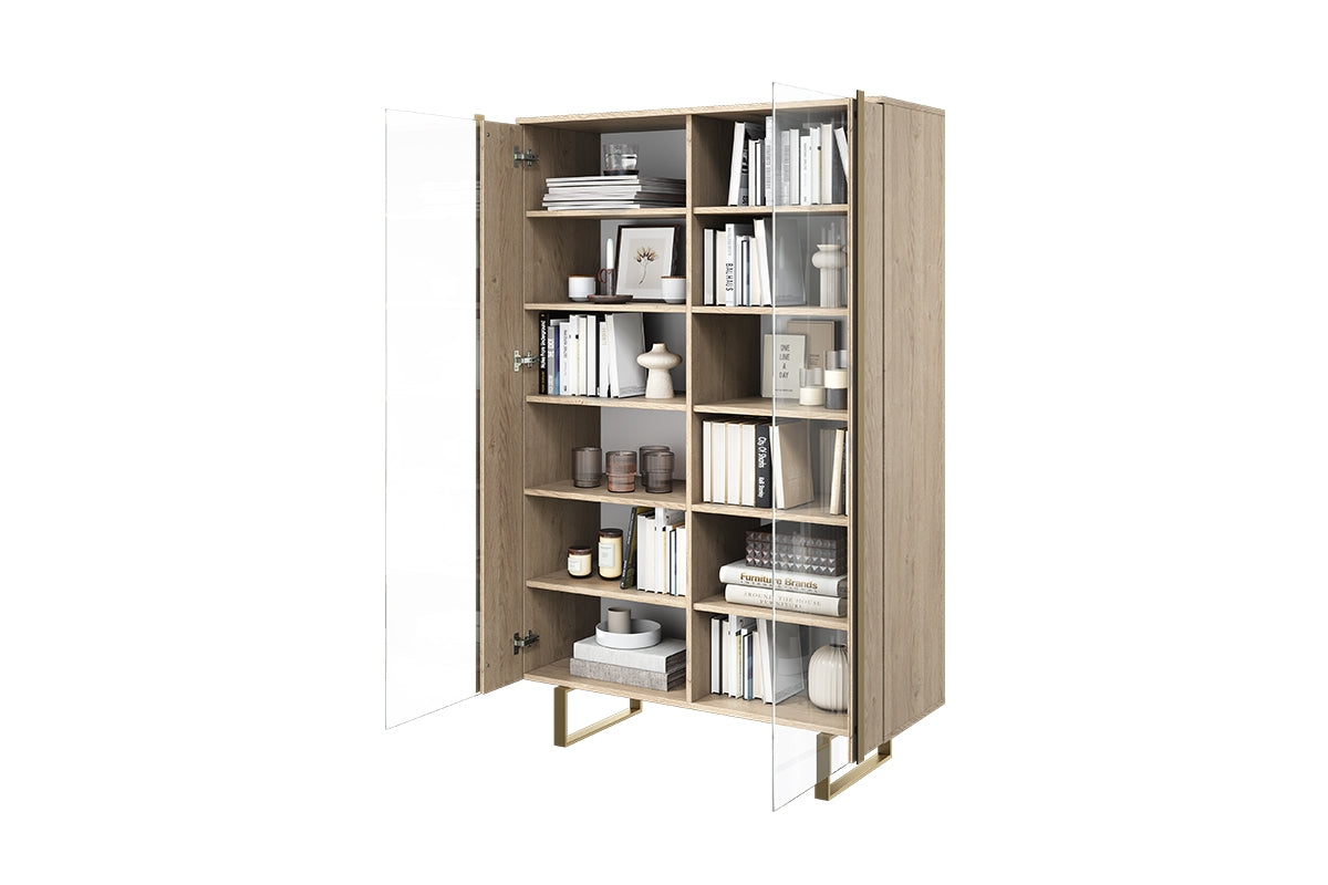 Vitrīnas skapis VECA 120/187/45 zelts/ dabīgs - N1 Home
