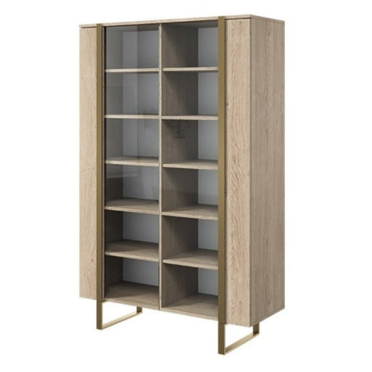 Vitrīnas skapis VECA 120/187/45 zelts/ dabīgs - N1 Home