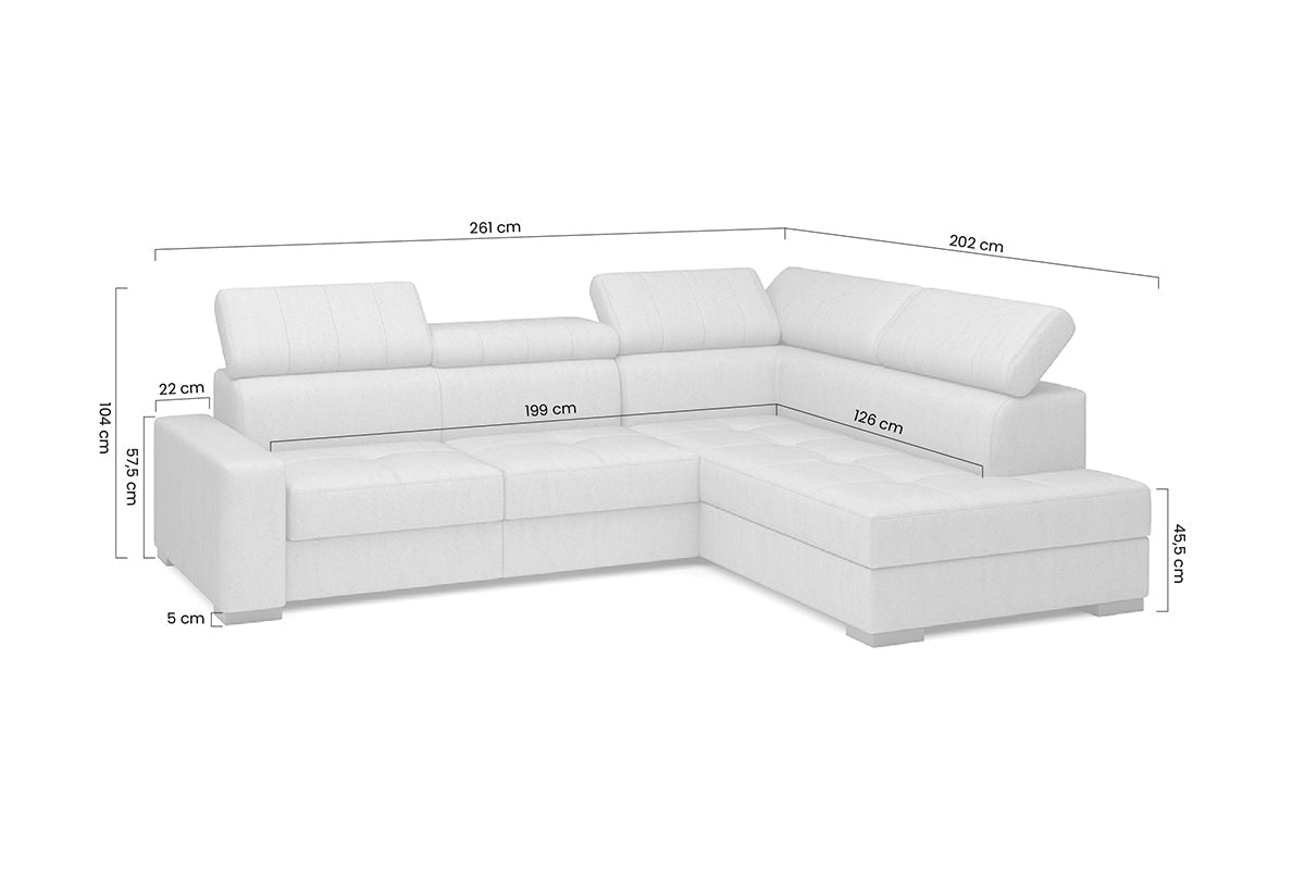 Dīvāns KORA 261/104-85/202 krēms - N1 Home